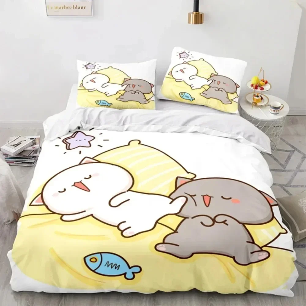 Linen Duvet Cover - Zestaw pościeli z nadrukiem uroczego kreskówkowego
