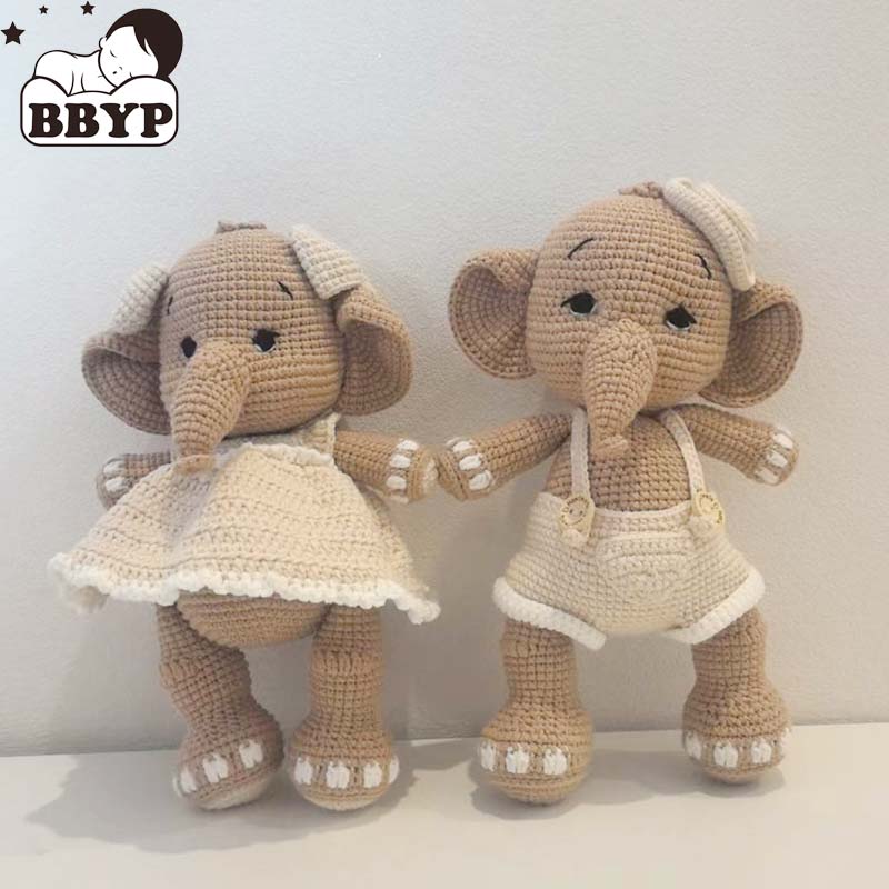 Home And Textiles Today - Ręcznie Robiony Szydełkowy Słoń Pluszowy Amigurumi,
