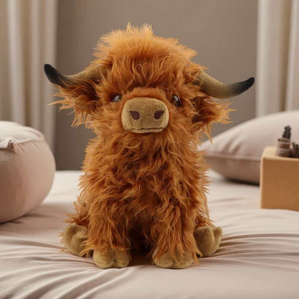 Highland Home Textiles - Pluszowa zabawka Highland Bull, symulacja, torba,