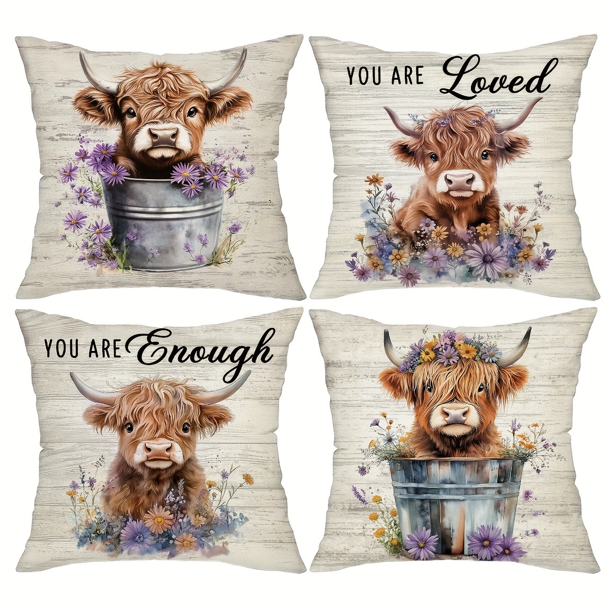 Highland Home Textiles - Poszewka na poduszkę z krótkiego pluszu,