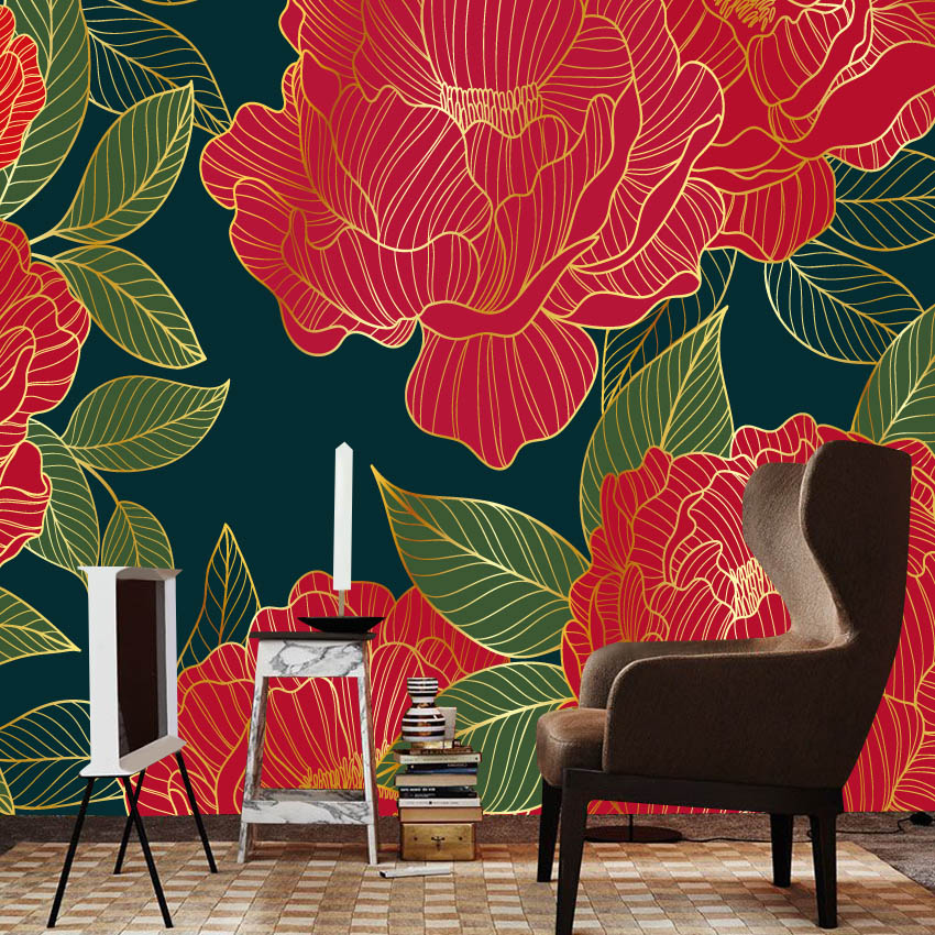 Home Textiles Photos - 20+ Fototapeta z motywem kwiatowym, czerwone