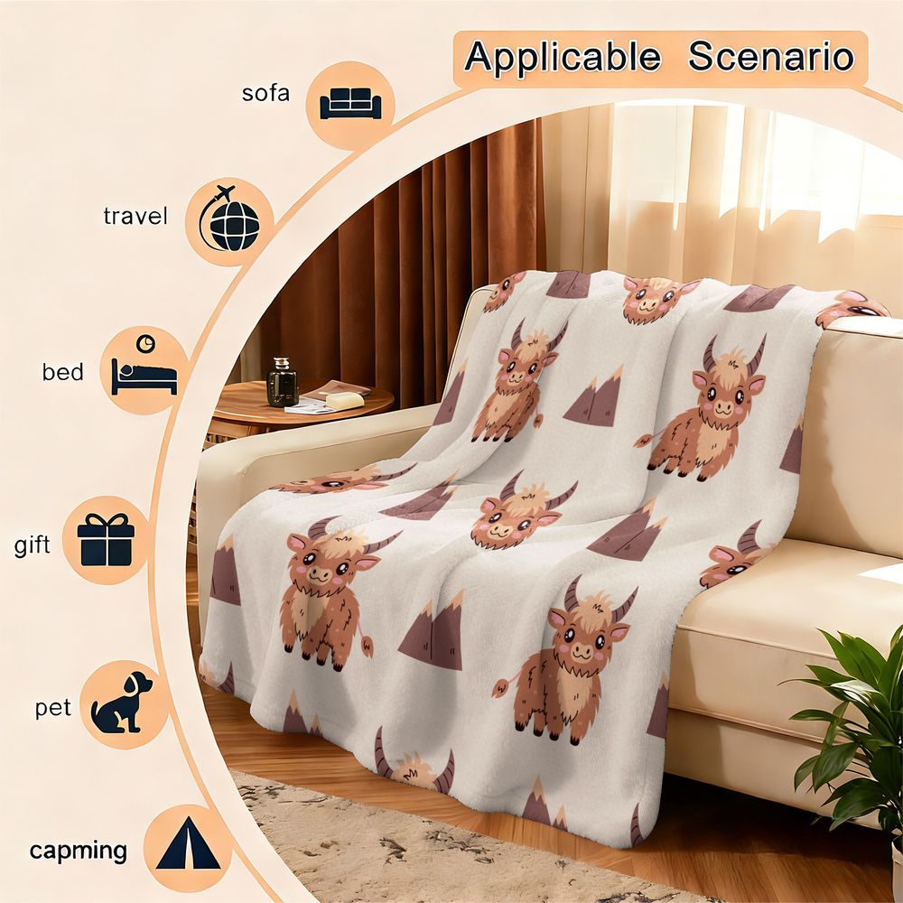 Uroczy koc flanelowy z nadruki – Highland Home Textiles recenzja i cena