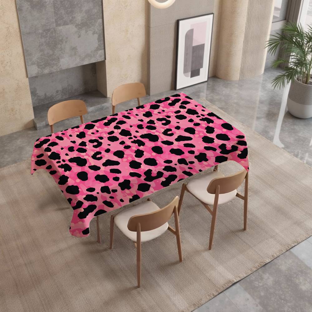 Różowy Obrus w Leopardzi Wzór, – Home Textiles Classic Fashion recenzja i cena