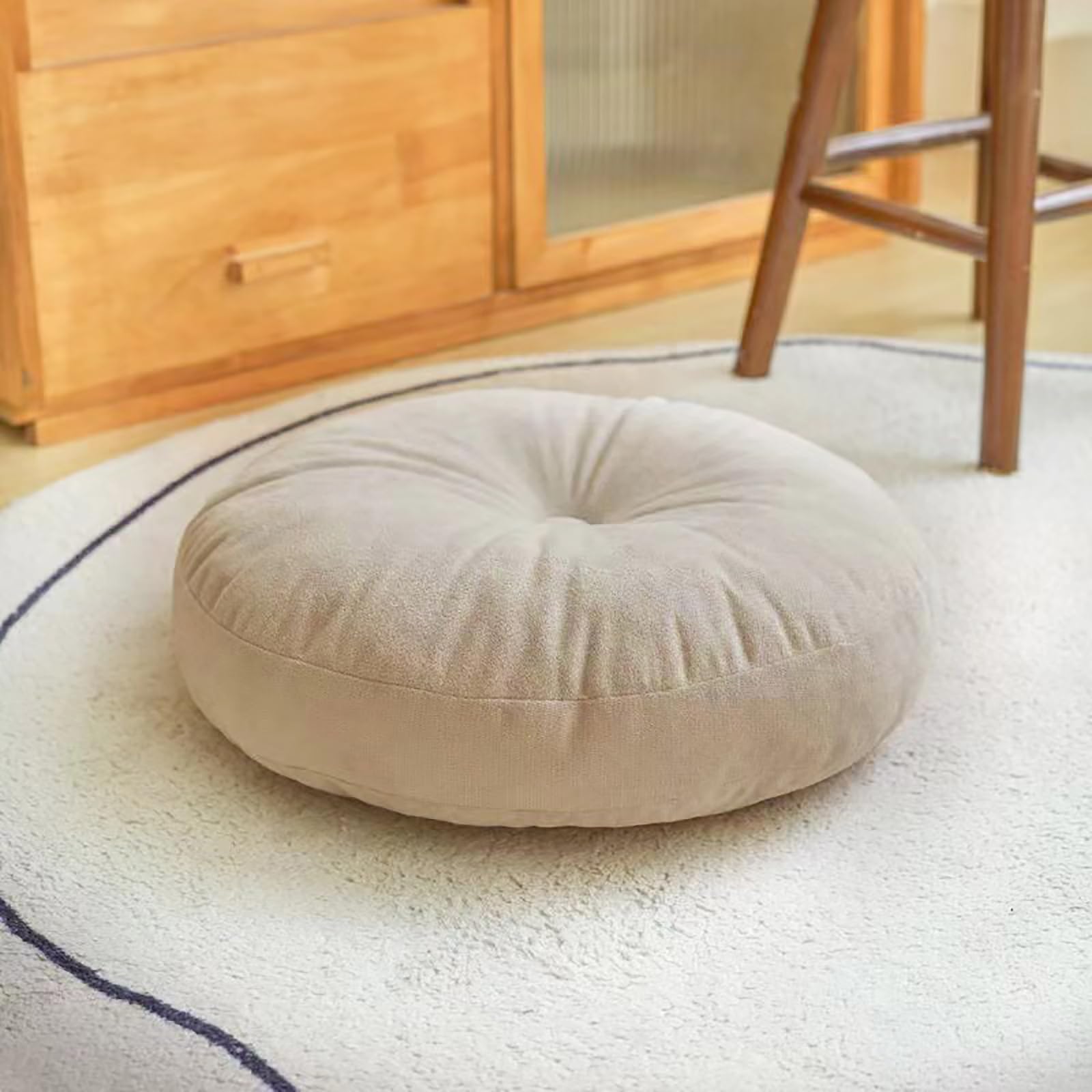 Gruba Okrągła Poduszka, Miękka – Floor Cushion Pouf recenzja i cena