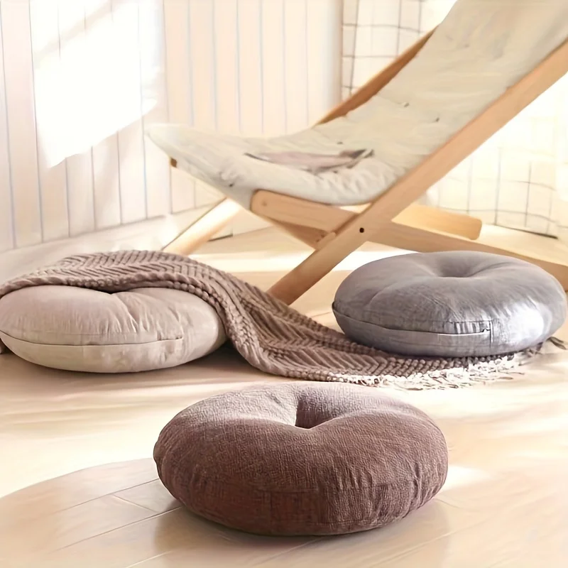 Gruba Okrągła Poduszka, Miękka – Floor Cushion Pouf recenzja i cena