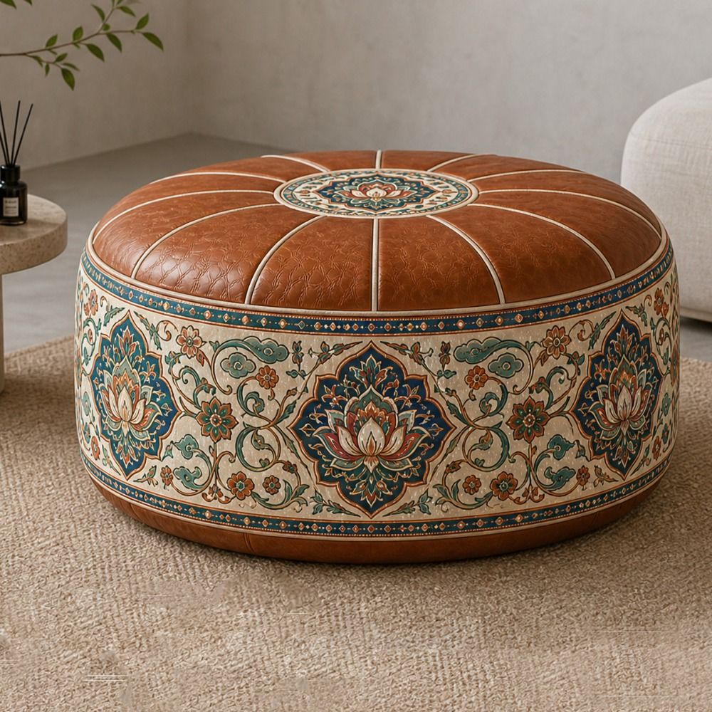 Nowy puf z ekoskóry PU, wzór b – Floor Cushion Pouf recenzja i cena