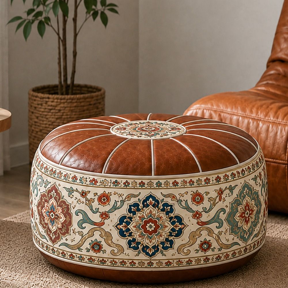 Nowy puf z ekoskóry PU, wzór b – Floor Cushion Pouf recenzja i cena