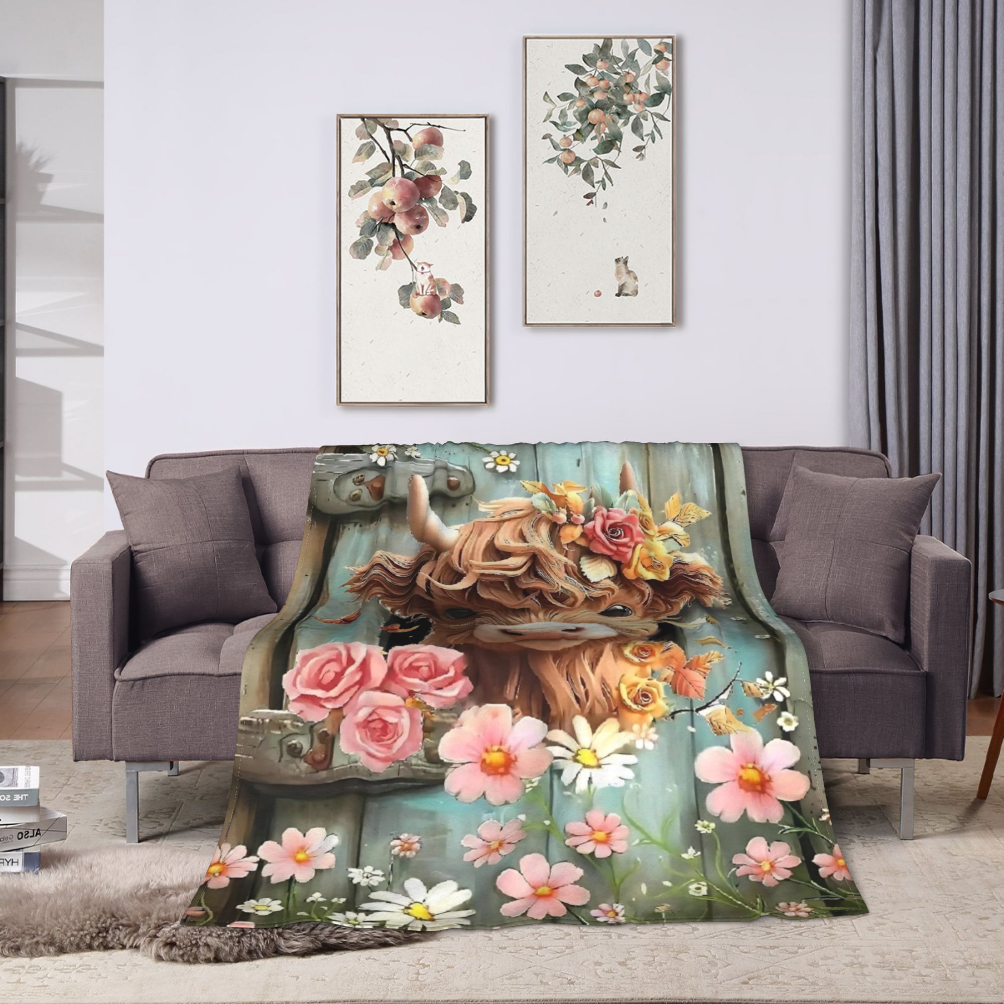 Koc z motywem krowy szkockiej  – Highland Home Textiles recenzja i cena