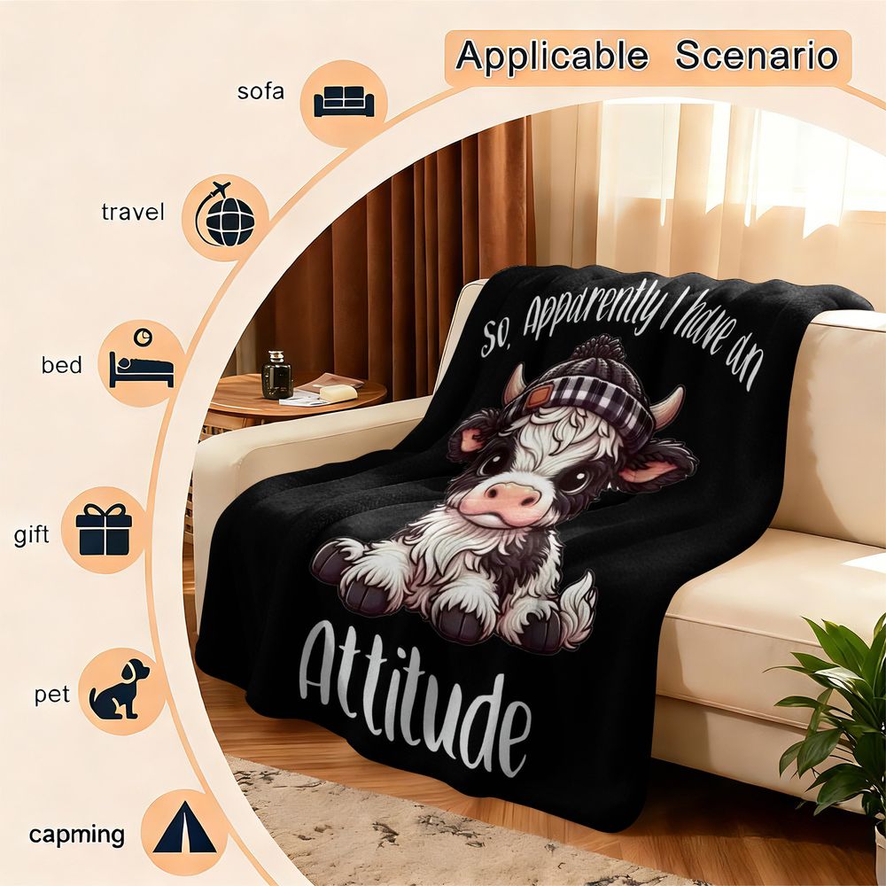 Koc Flanelowy z Motywem Bydła  – Highland Home Textiles recenzja i cena
